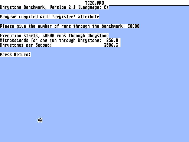 Dhrystone Benchmark — screenshot 1